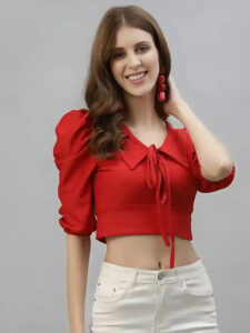 Bold Red Crop Top for Women – A Stylish and Modern Choice