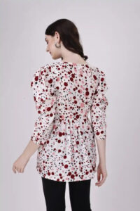 Casual and Party Wear Maroon Dot Tunic Top for Women