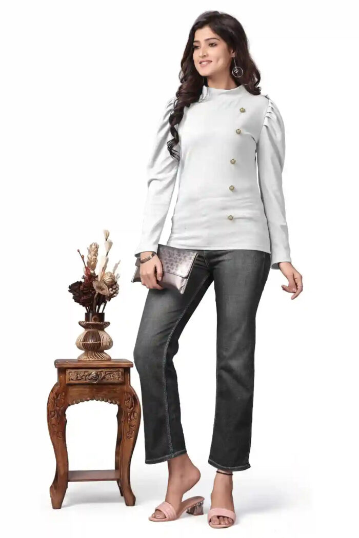 Classic White Full Sleeve T-Shirt – Perfect for Casual & Party Wear