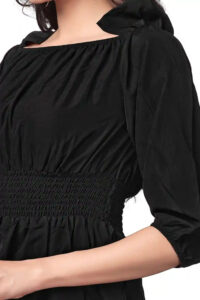 Modern Black Hip-Length Top for Women – A Fashionable Statement