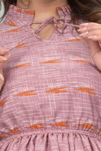 Stylish Peach Crepe Tunic Top for Casual and Party Wear