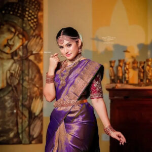 ZELZIS Fashion online Shopping Women Purple Self Design Premium Jacquard Sarees With Unstich Blouse Piece