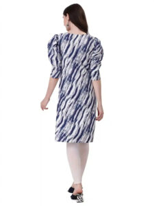 Zelzis women's blue color mix crepe kurti for casual wear