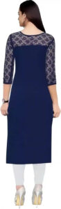 Zelzis women's blue round neck kurti for daily wear