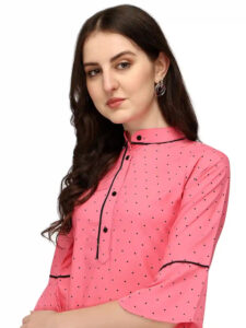 Zelzis women’s pink crepe casual top for daily fashion