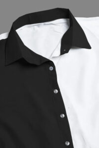 Black pure cotton dress with round collar neck and full sleeves