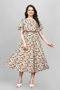 Comfortable yellow floral crepe wrap maxi dress for women by ZELZIS