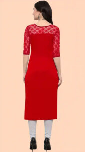 comfortable red crepe kurti for every occasion