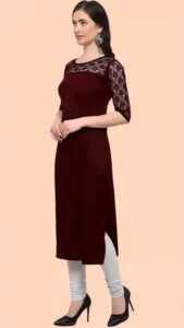 stylish maroon A-line kurtis for casual or festive wear