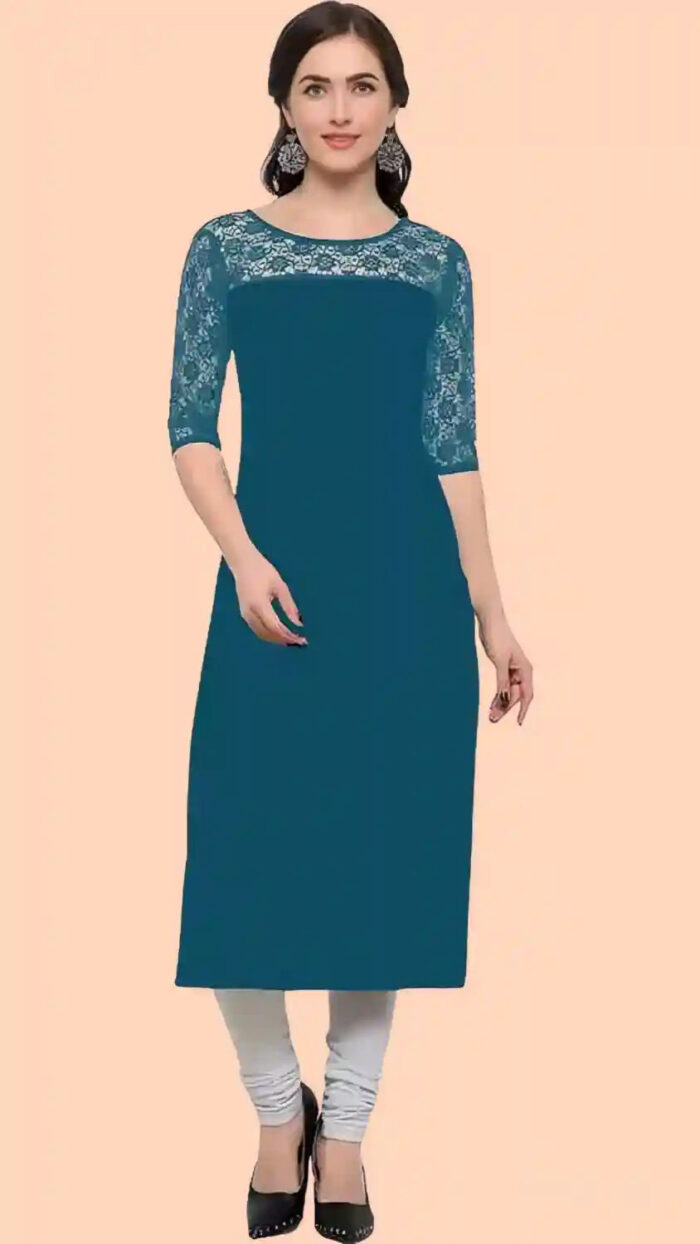 teal A-line kurti made in India for women