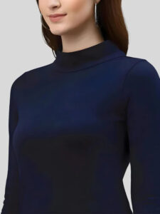 Trendy blue high low polyester western bodycon dress