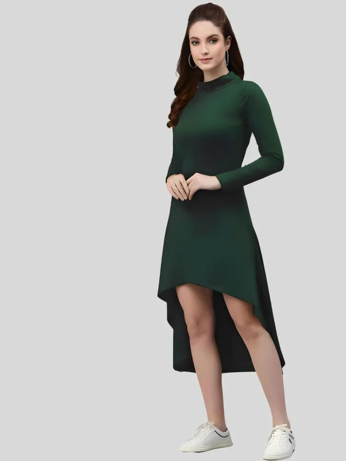 Trendy green high low western bodycon dress for casual & party wear by ZELZIS