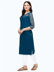 women's teal and dhoda casual and party wear kurtis