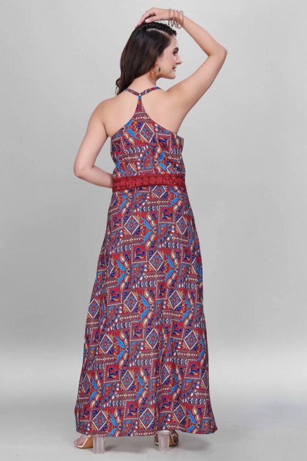 Buy maroon cotton ethnic maxi dress online