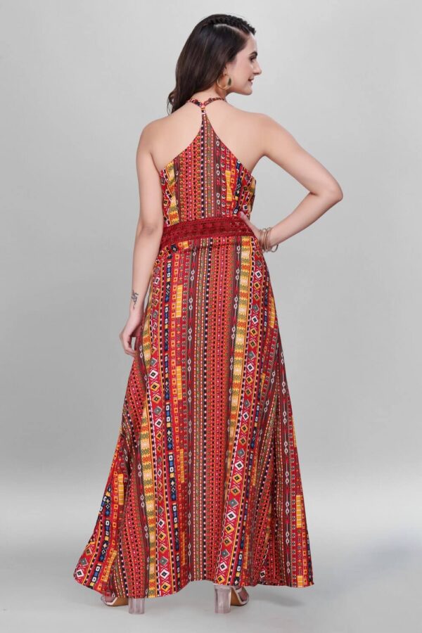 Buy orange ethnic maxi dress online for women