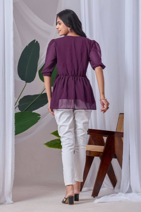 Buy purple embroidered top online for women