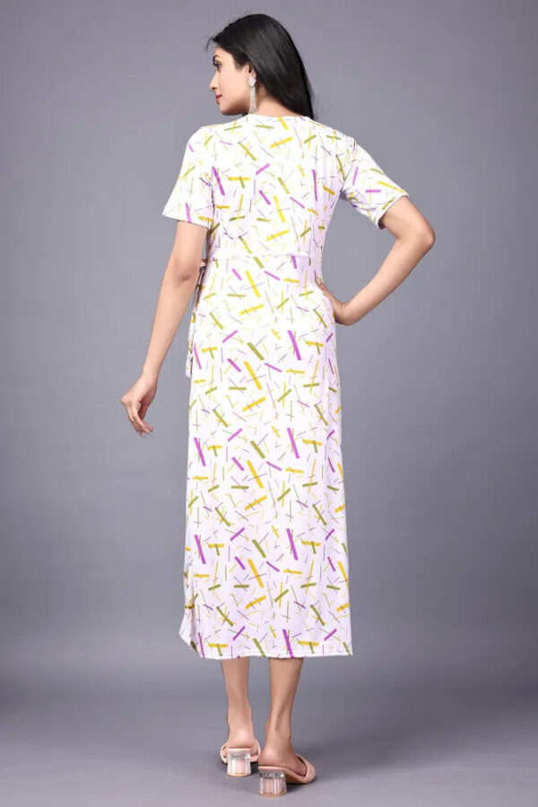 Colorful Sticks Pattern Knee-Length Dress – Casual & Party Wear