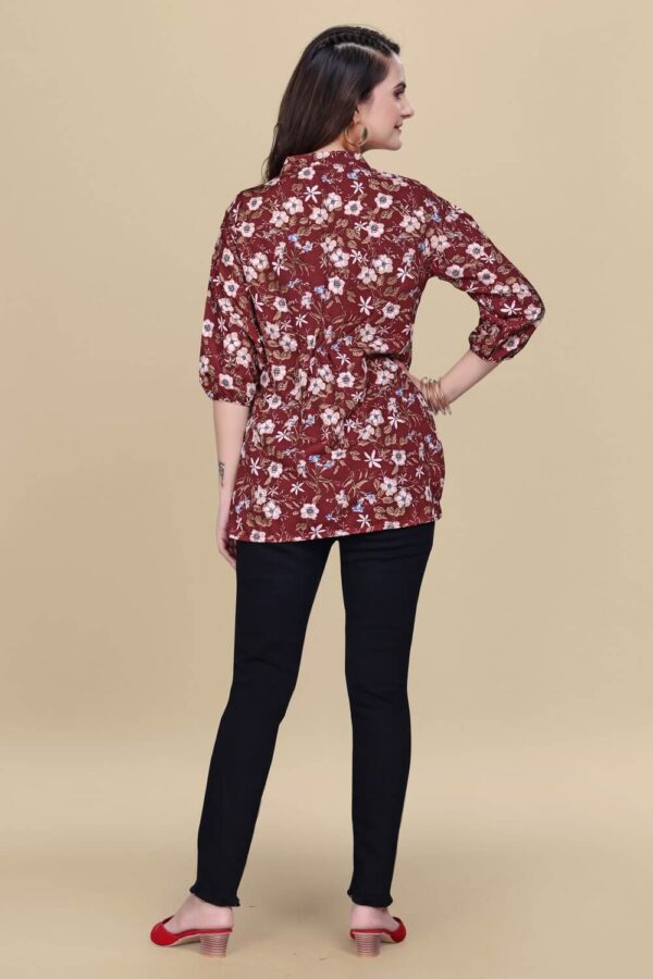 Maroon floral top casual and party wear