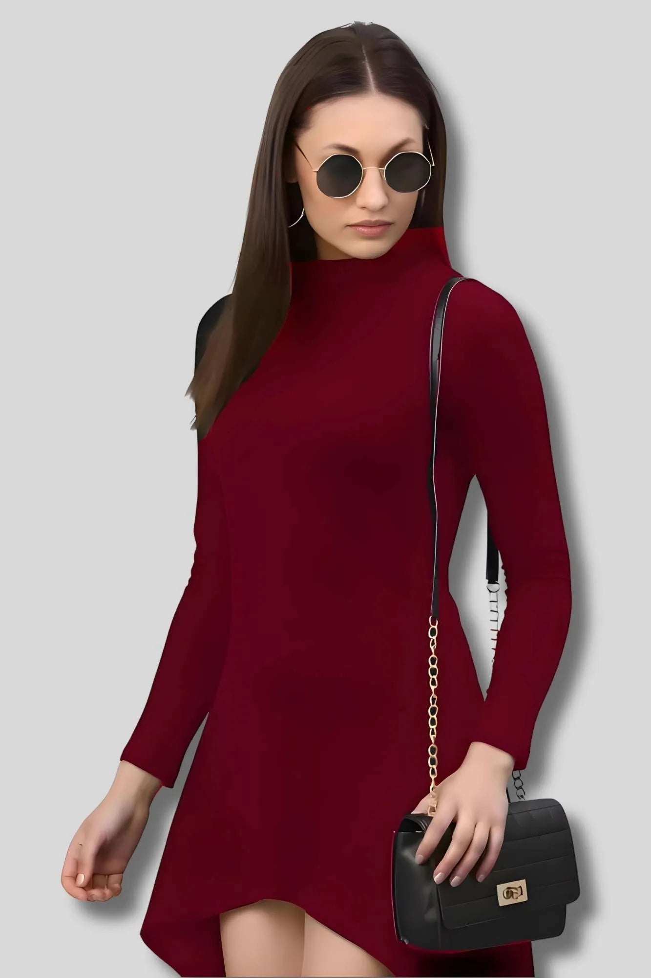 ZELZIS_Fashion_online_Shopping_Women_Maroon_Up_Down_Solid_Polyester_Bodycon_Dresses ZELZIS Fashion online Shopping Women Maroon Up Down Solid Polyester Bodycon Dresses