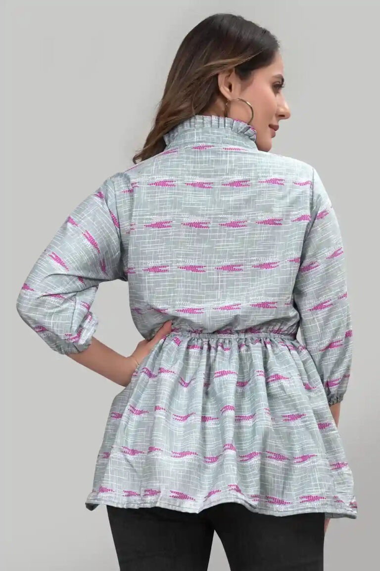 ZELZIS Women Casual and Party Wear Grey Floral Tunic