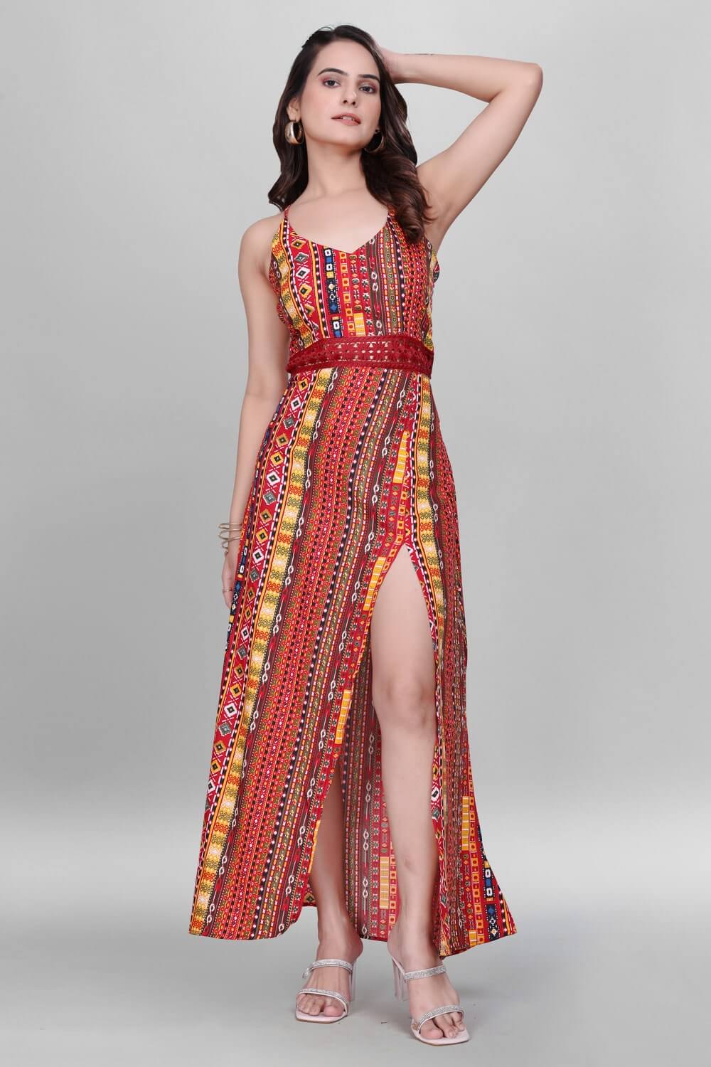 ZELZIS_vibrant_orange_ethnic_maxi_dress_for_women ZELZIS vibrant orange ethnic maxi dress for women