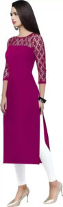 Zelzis women's purple crepe kurtis combo solid pattern daily wear