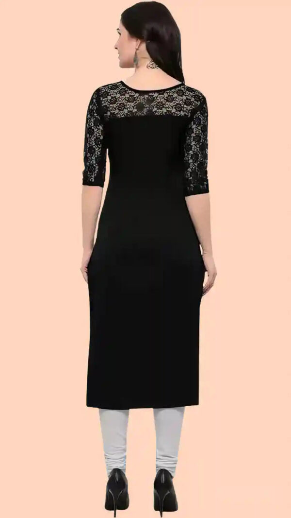 black solid A-line kurti for everyday wear