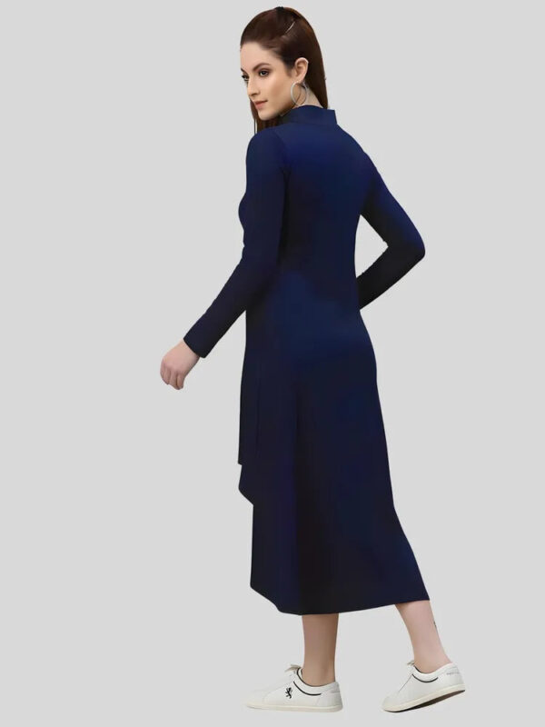 Elegant blue high low polyester western bodycon dress