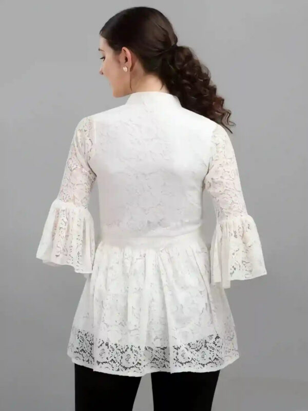 stylish white net top with crepe inner for daily wear